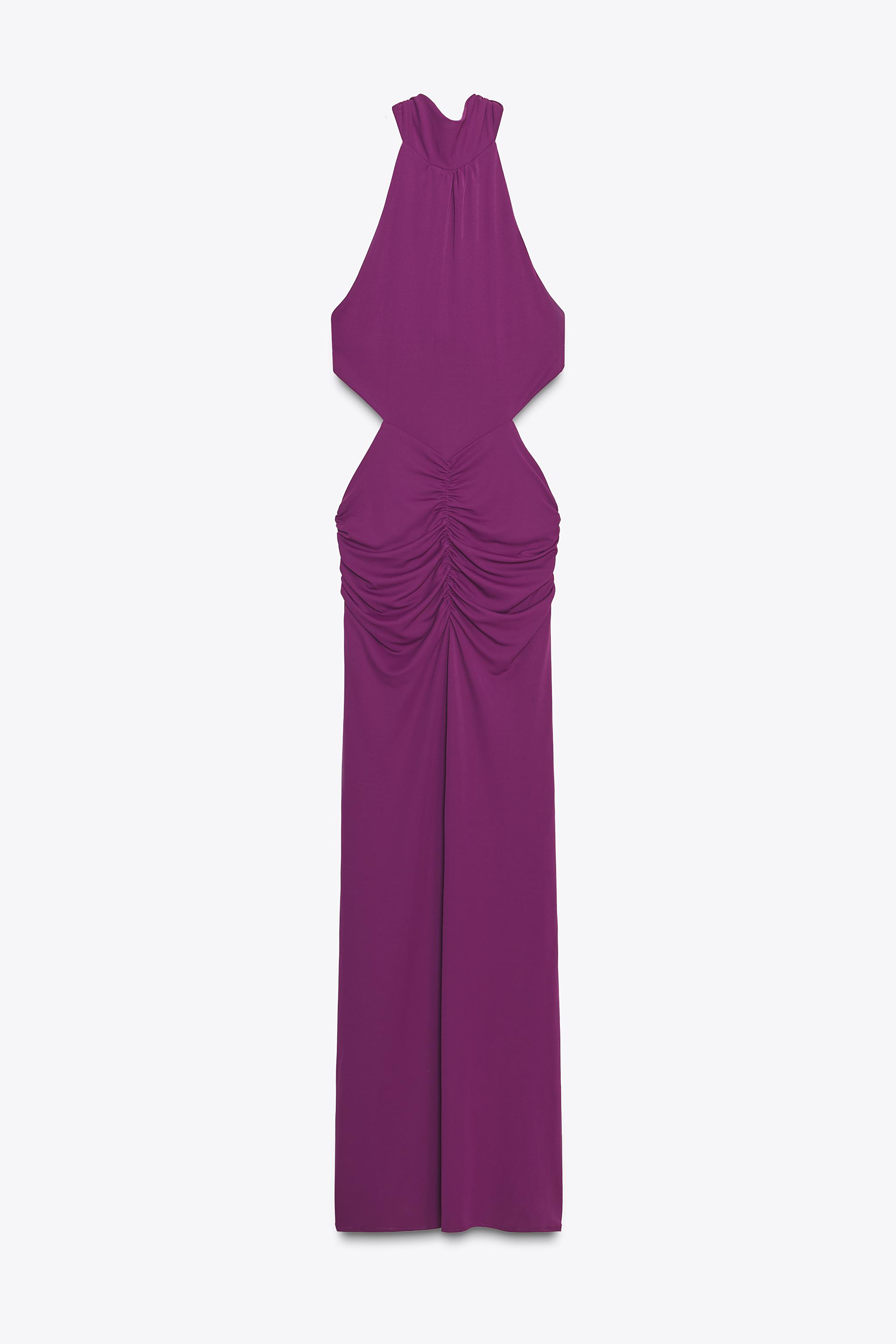 GATHERED HALTER MAXI DRESS